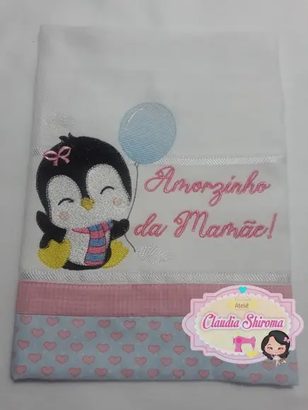 Fralda boca bordada personalizada