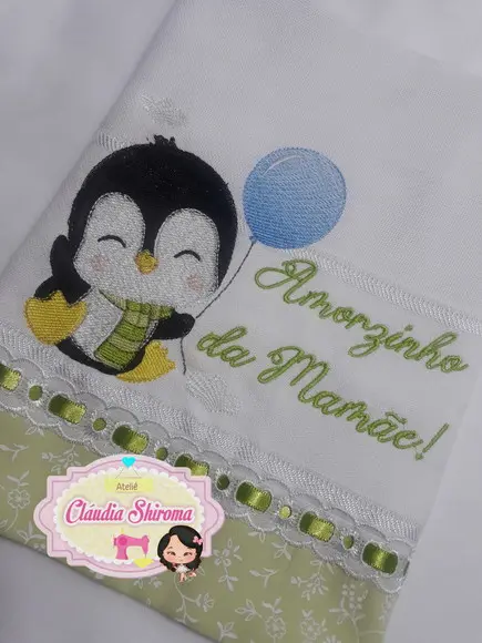 Fralda boca bordada personalizada