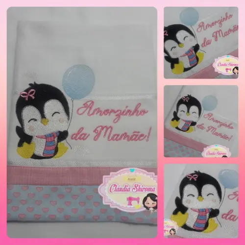 Fralda boca bordada personalizada