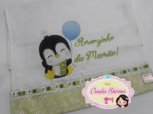 Fralda boca bordada personalizada