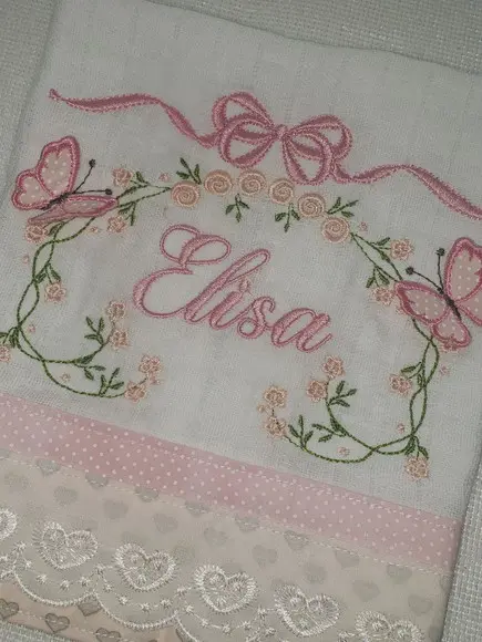 Fralda Boca Bordada Personalizada