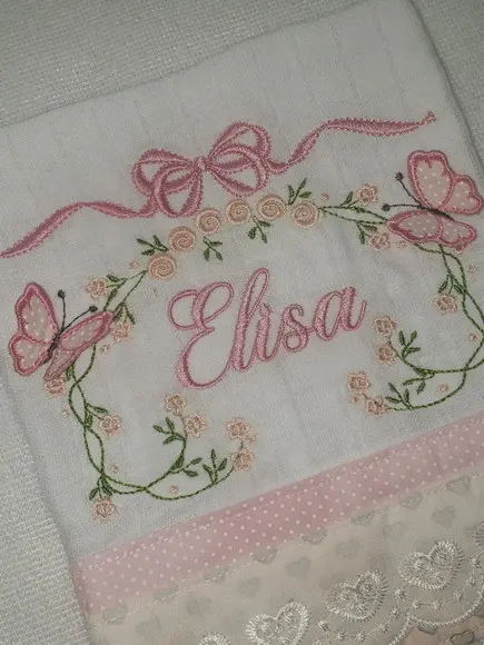 Fralda Boca Bordada Personalizada