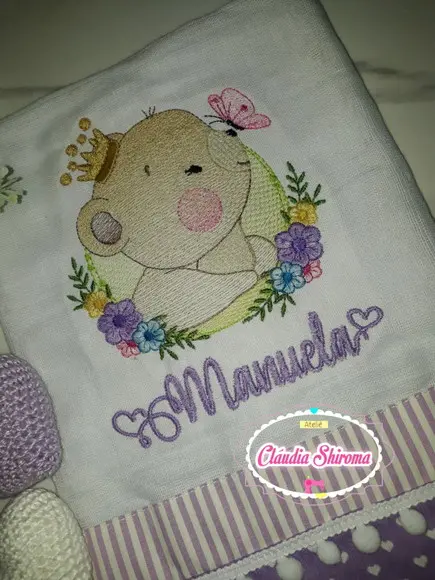 Fralda Boca Bordada Personalizada