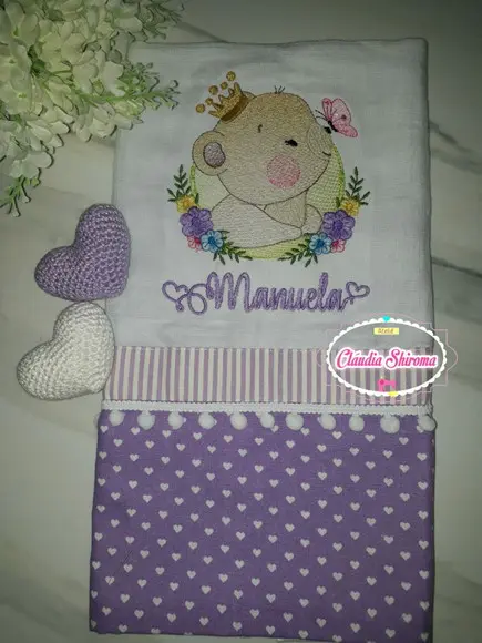 Fralda Boca Bordada Personalizada