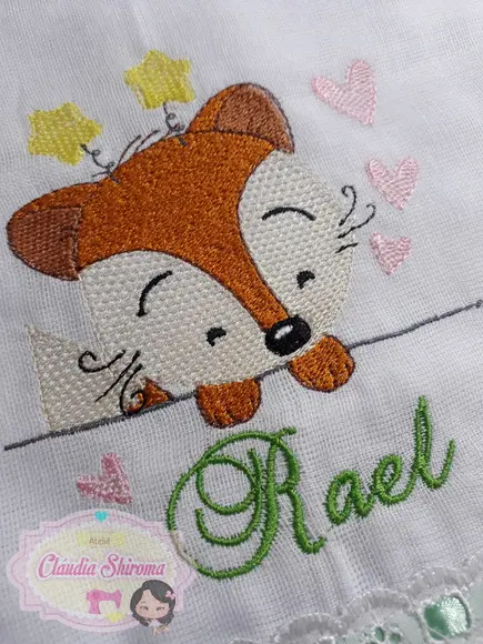 Fralda bordada passeio personalizada