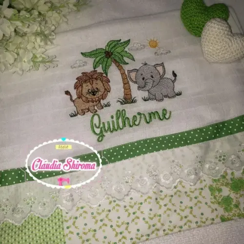 Fralda ombro bordada personalizada