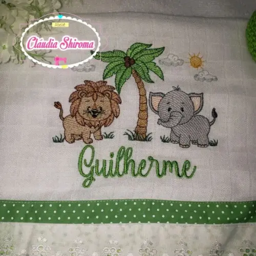 Fralda ombro bordada personalizada