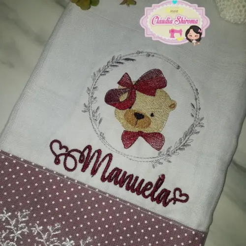 Fralda ombro bordada personalizada