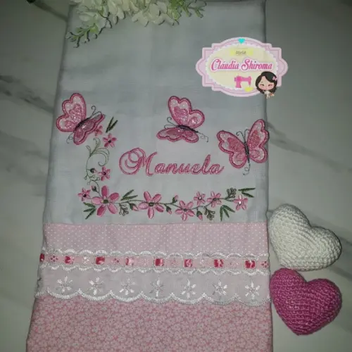 Fralda passeio bordada personalizada