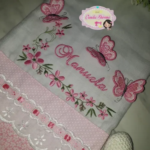 Fralda passeio bordada personalizada
