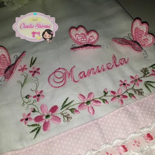 Fralda passeio bordada personalizada