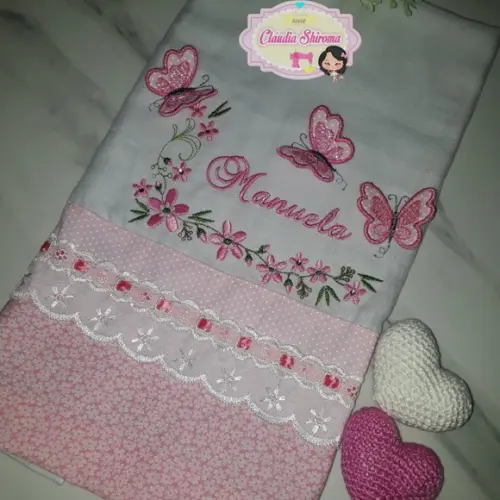 Fralda passeio bordada personalizada