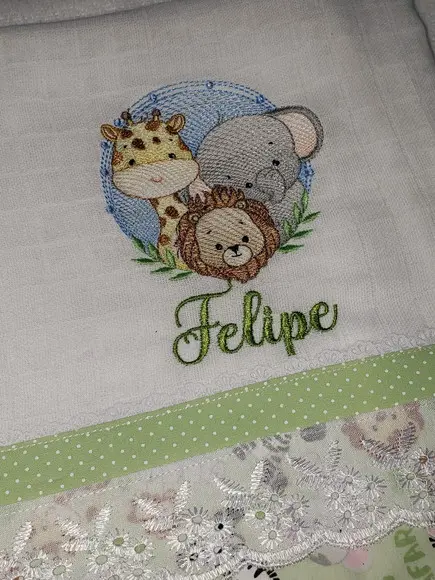 Fralda Passeio Bordada Personalizada