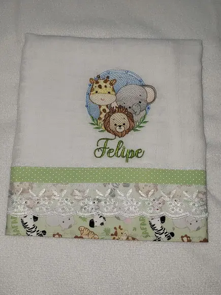 Fralda Passeio Bordada Personalizada