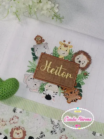 Fralda Passeio Bordada Personalizada