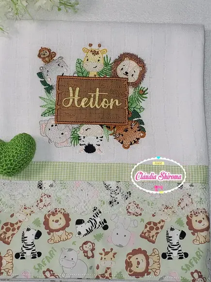 Fralda Passeio Bordada Personalizada