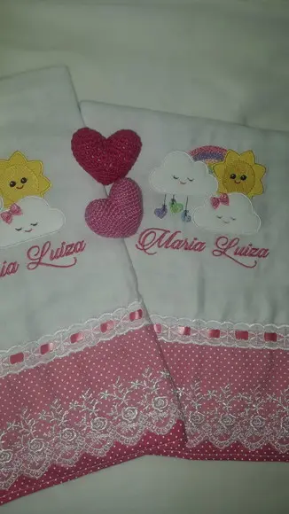 Kit 2 Fraldas Bordadas