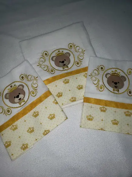 Kit 3 Fraldas Bordadas