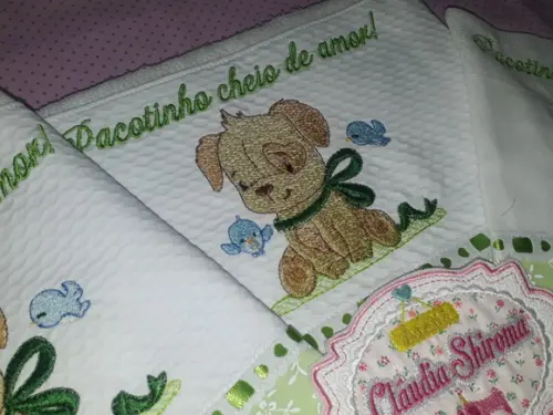 Kit 3 Fraldas Bordadas