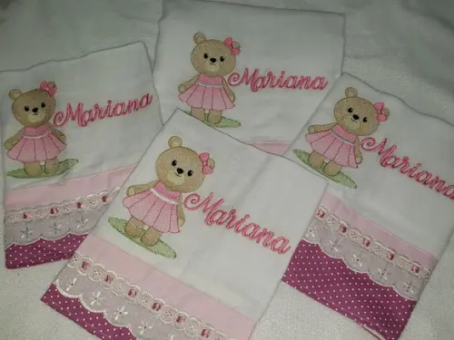 Kit 4 Fraldas Bordadas