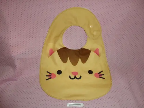 Kit babador Gatinho com paninho e toalha de boca
