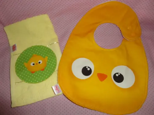 Kit babador Pintinho com toalha de boca