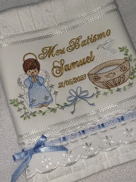 Kit Body Personalizado Batizado + Toalha de Batizado