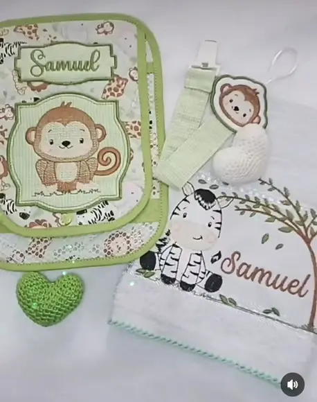 Kit Capa de Caderneta + Toalha de Boca + Prendedor de Apa Ca