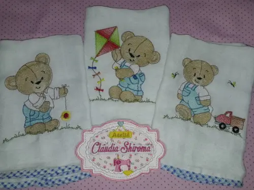 Kit fralda de boca bordada