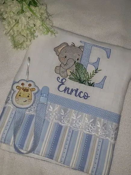 Kit Fralda de Boca e Prendedor de Chupetas