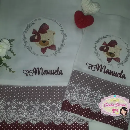Kit Fraldas Bordadas 2 Fraldas
