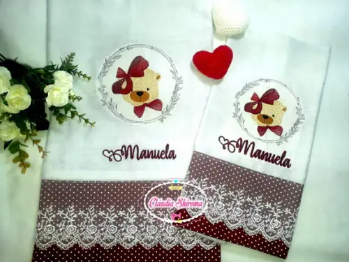 Kit Fraldas Bordadas 2 Fraldas