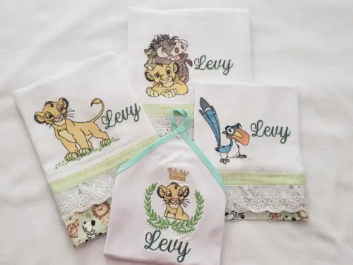 Kit Fraldas Bordadas 4 Peças
