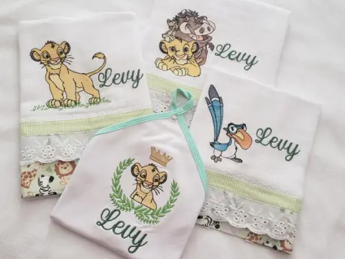Kit Fraldas Bordadas 4 Peças