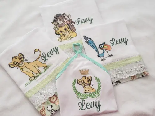 Kit Fraldas Bordadas 4 Peças