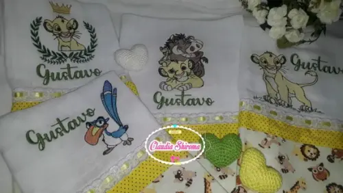 Kit Fraldas Bordadas 4 Peças