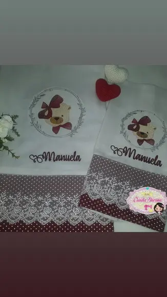 Kit passeio de fraldas bordadas