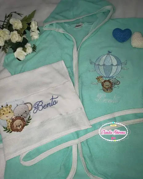 Kit Roupão de Bebê e Fralda Personalizado