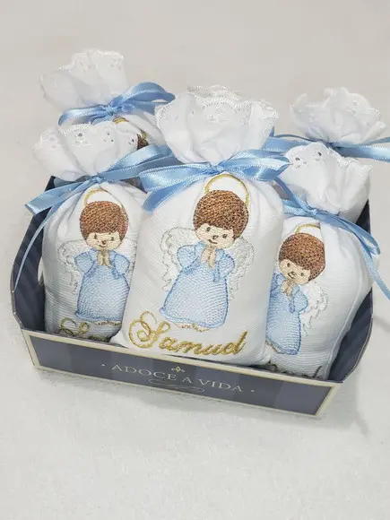 Lembrança Batizado Sache Bordado Perfumado
