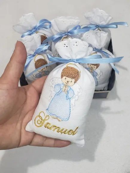 Lembrança Batizado Sache Bordado Perfumado
