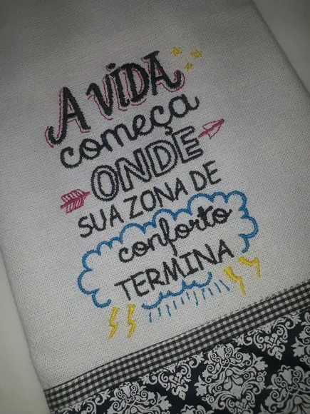 Pano de Prato Frase
