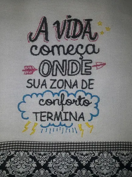 Pano de Prato Frase
