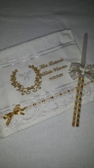Toalha e Vela de Batizado