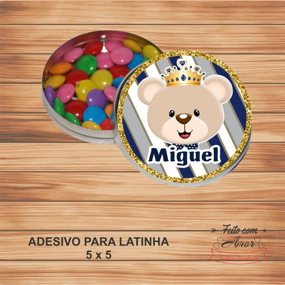 Adesivo Latinha 5x5 - Ursinho Realeza