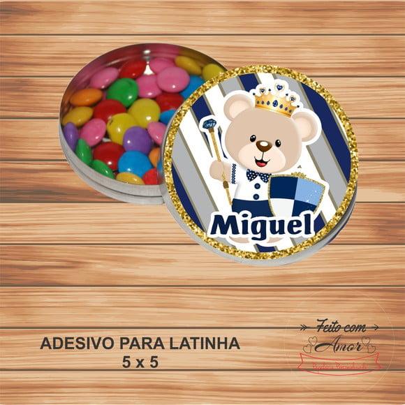 Adesivo Latinha 5x5 - Ursinho Realeza