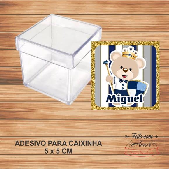 Adesivo para Caixa Acrílica - Ursinho Realeza