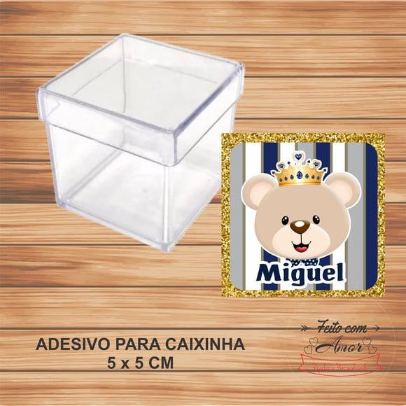 Adesivo para Caixa Acrílica - Ursinho Realeza