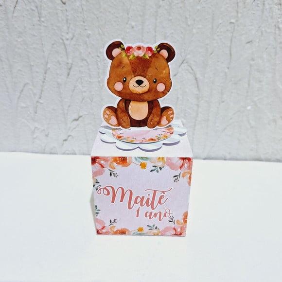 Caixa Cubo - Bosque Aquarela Rosa