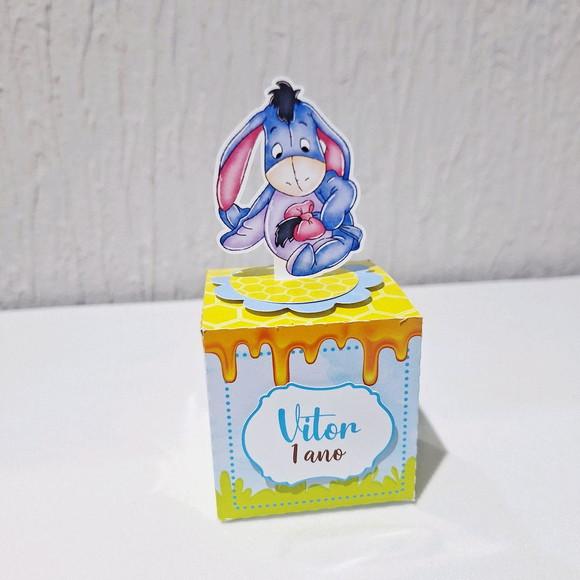 Caixa Cubo - Ursinho Pooh Aquarela