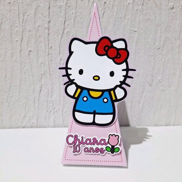 Caixa Piramide - Hello Kitty - Rosa e Lilás Candy